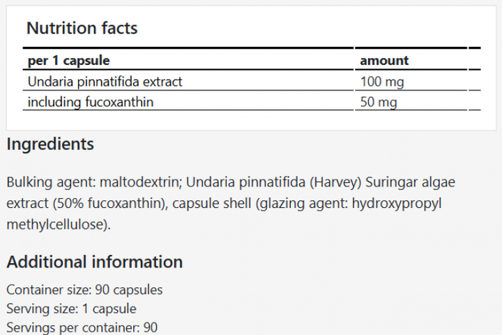 Suplement diety Apollo's Hegemony Fucoxanthin 90 kapsułek (8721077931524) - obraz 2