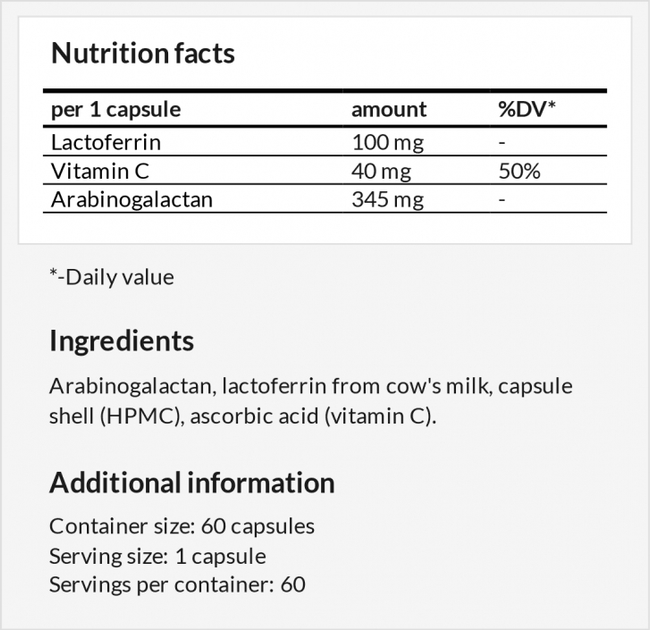 Suplement diety Apollo's Hegemony Lactoferrin+ 60 kapsułek (8721077930800) - obraz 3