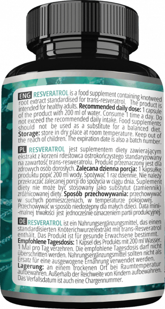 Suplement diety Apollo's Hegemony Resveratrol 60 kapsułek (8721077930374) - obraz 2