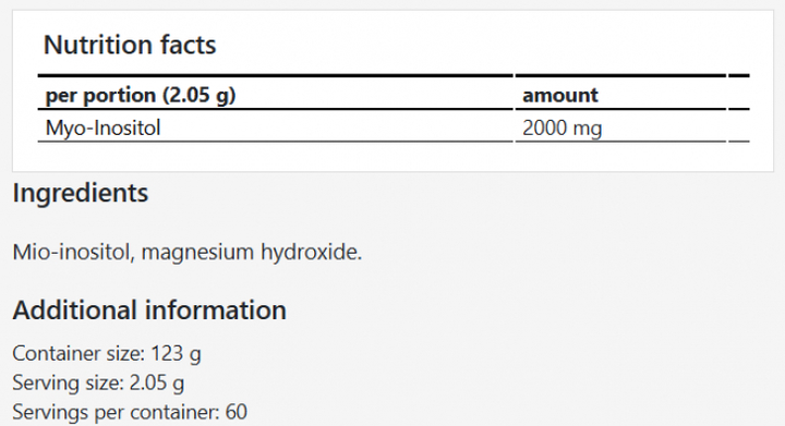 Suplement diety Needed Myo-Inositol Powder 123 g (5905806912401) - obraz 2