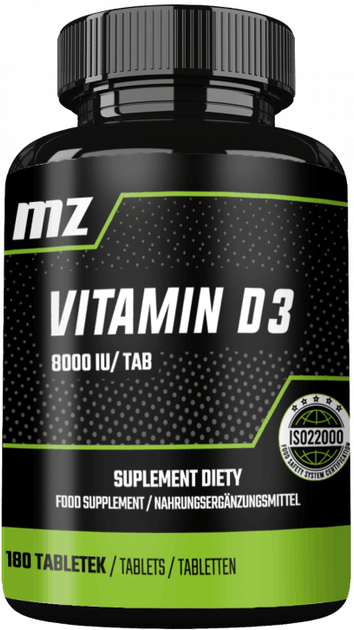 Suplement diety MZ Vitamin D3 180 tabletek (5905806911428) - obraz 1