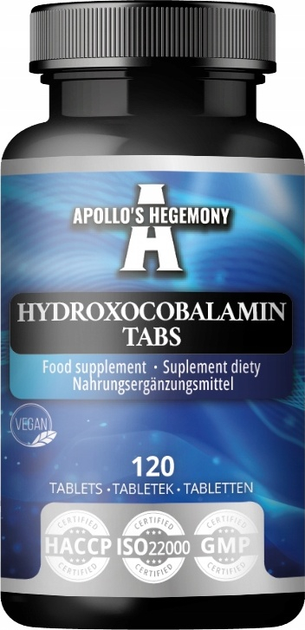 Suplement diety Apollo's Hegemony Hydroxocobalamin 120 tabletek (8721077931043) - obraz 1