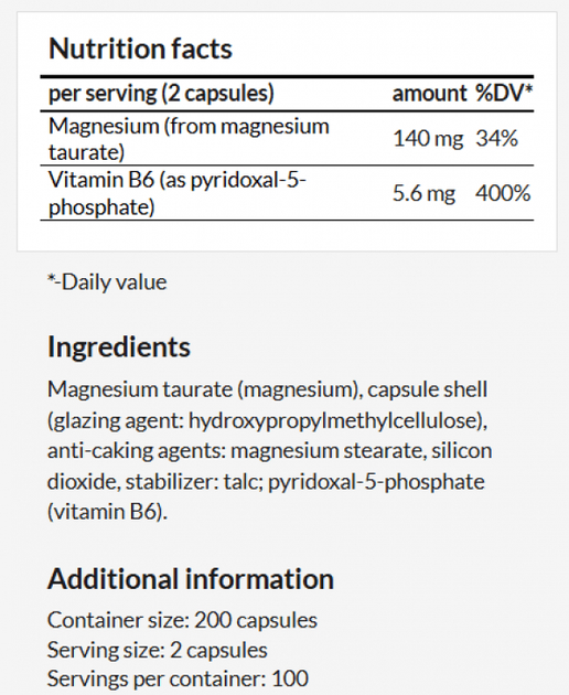 Suplement diety Apollo's Hegemony Magnesium Taurate + P5P 200 kapsułek (8721077931142) - obraz 3