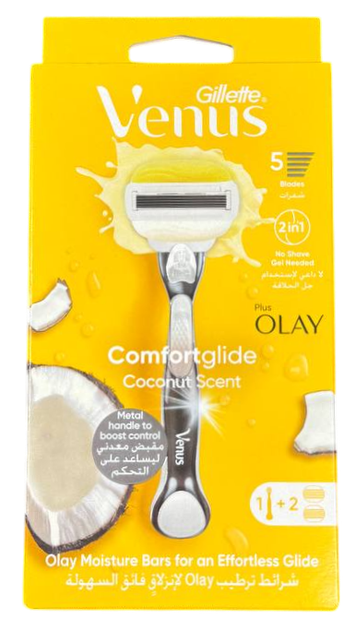 Бритва Gillette Venus Comfortglide Coconut, 1 станок + 2 сменные кассеты - Фото 1 Бритва Gillette Venus Comfortglide Coconut, 1 станок + 2 сменные кассеты - изображение 1