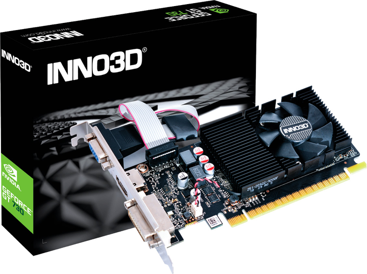 Karta graficzna INNO3D PCI-Ex GeForce GT 730 SDDR3 LP 4GB GDDR3 (64bit) (902/1600) (VGA, DVI, HDMI) (N73P-BSDV-M3BX) - obraz 3