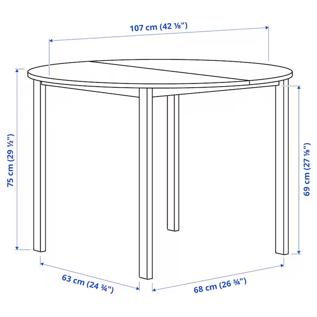 Стол VIHALS 107 cm IKEA 495.899.70 - изображение 5