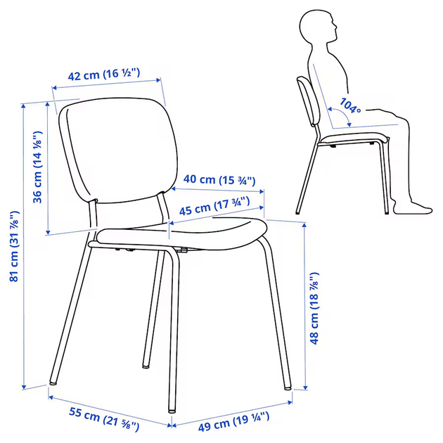 Кухонный стул VIHALS IKEA 305.927.60 бежево серый - изображение 7