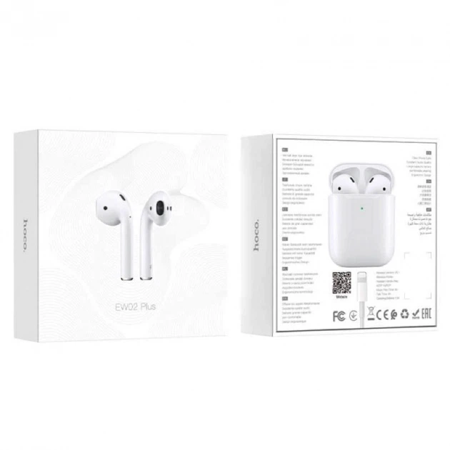 Бездротові навушники HOCO EW02 Plus True wireless BT headset White (6931474753878) - изображение 3