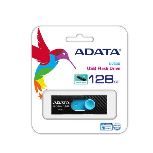 Флеш-накопичувач ADATA USB 3.2 UV 128 128Gb Black/Blue (AUV128-128G-RBE) - изображение 2