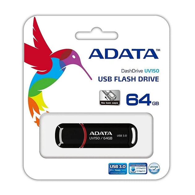 Флеш-накопичувач ADATA USB 3.2 AUV 150 64Gb Black (AUV150-64G-RBK) - зображення 2