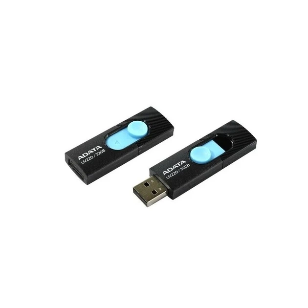 Флеш-накопичувач ADATA USB 2.0 AUV 220 32Gb Black/Blue (AUV220-32G-RBKBL) - Фото 4 Флеш-накопичувач ADATA USB 2.0 AUV 220 32Gb Black/Blue (AUV220-32G-RBKBL) - изображение 4