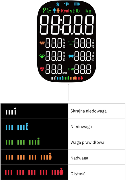 Waga podłogowa Webber Bonita SBS-1321B-W Czarny (05IF1321C) - obraz 4