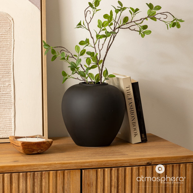 Wazon Atmosphera Rily ceramiczny czarny 22 cm (3560232866456) - obraz 2