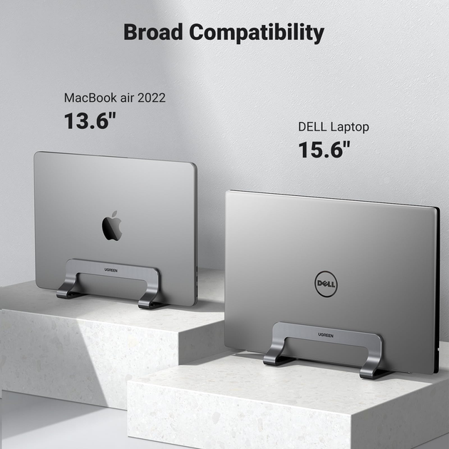 Stojak pionowy na laptopa Ugreen LP258 Vertical Laptop Stand Gray (6957303824717) - obraz 4