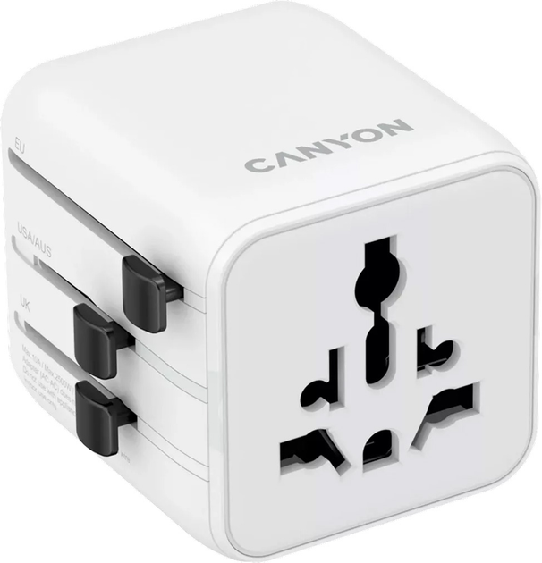 Listwa przeciwprzepięciowa Canyon OnTour One Travel Adapter EU/UK/US/AUS White (CNS-TA1005W) - obraz 1