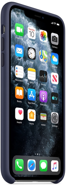Панель Apple Silicone Case для Apple iPhone 11 Pro Max Midnight Blue (MWYW2) - зображення 5