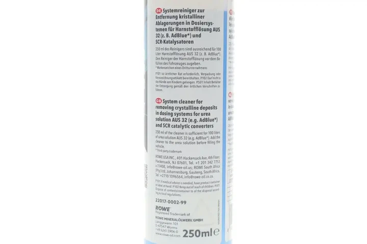 Присадка-очисник системи SCR (0,25 L) ROWE 22017-0002-99 - изображение 3