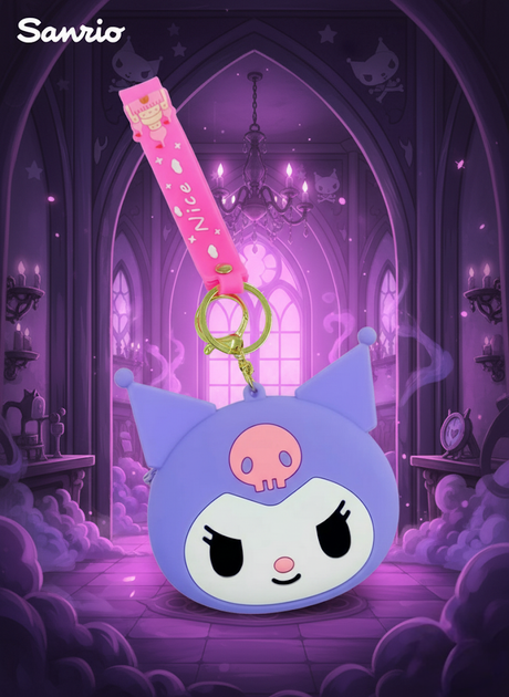 Кошелек Куроми брелок сумка Sanrio Kuromi детский силиконовый - Фото 2 Кошелек Куроми брелок сумка Sanrio Kuromi детский силиконовый - изображение 2