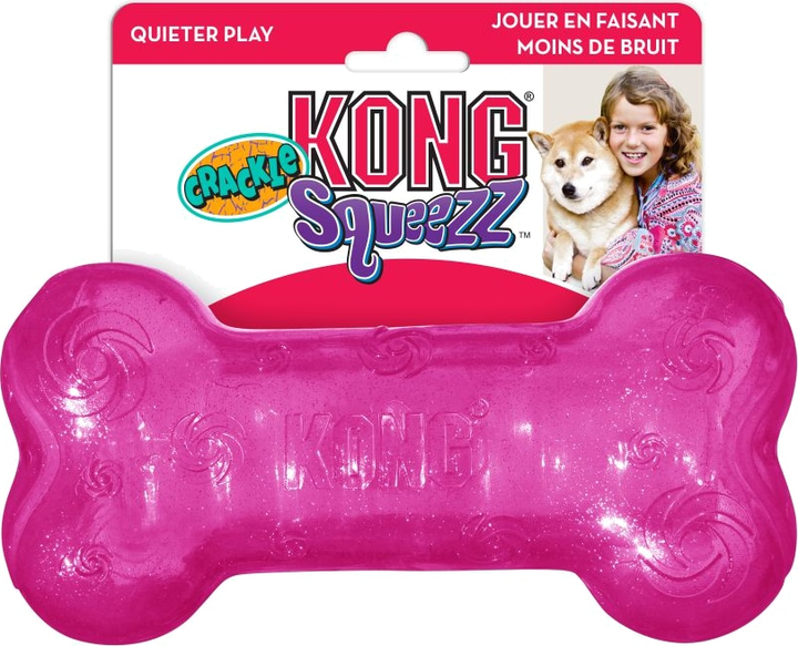 Zabawka Kong Squeezz Crackle Bone chrupiąca kość dla psów średnich ras M (35585323084) - obraz 2