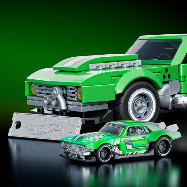 Колекційна машинка-конструктор Mattel Brick Shop Hot Wheels Speed Camaro 289 деталей (JFT16) (194735304837) - зображення 4
