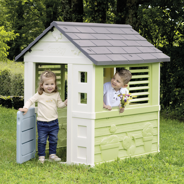 Domek Smoby Toys Life Tęczowy z okiennicami 110x98x127 cm (7600810737) (3032168107373) - obraz 6