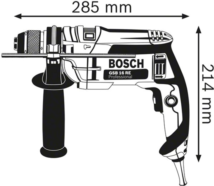 Дриль ударний БЗП Bosch Professional GSB 16 RE (060114E500) (3165140519267) - зображення 2