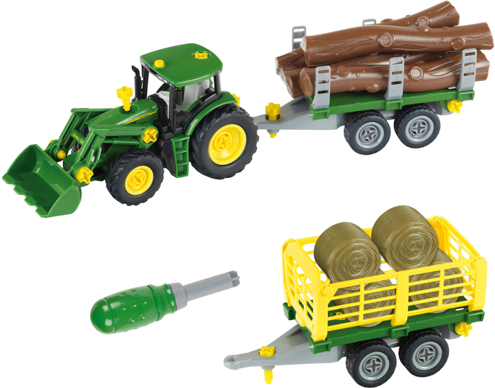 Traktor zabawkowy z przyczepą 2 w 1 Klein John Deere 1:24 3906 (4009847039064) - obraz 2
