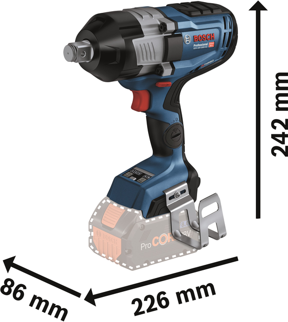 Bezszczotkowy klucz udarowy Bosch GDS 18V-1600 HC Professional (06019M1000) - obraz 2