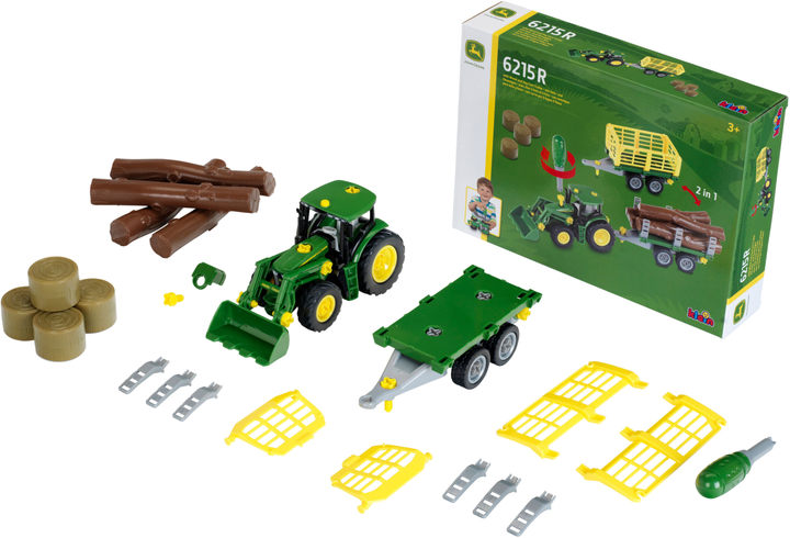 Traktor zabawkowy z przyczepą 2 w 1 Klein John Deere 1:24 3906 (4009847039064) - obraz 3