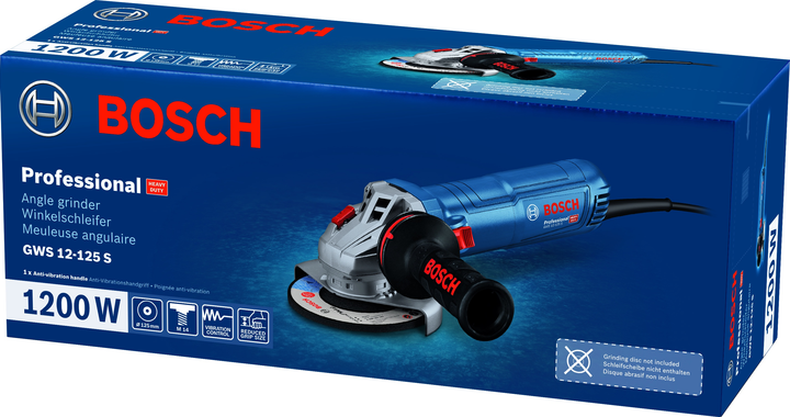 Кутова шліфувальна машина Bosch Professional GWS 12-125 S (06013A6020) - зображення 1