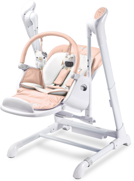 Стілець для годування Caretero Indigo Powder Pink + гойдалка TERO-765 (5908310392424) - зображення 2