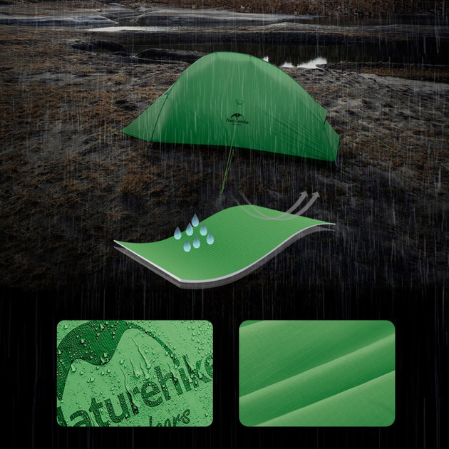 Ультралегкий двомісний намет Naturehike Cloud Up Base 2 Зелений CNK2450WS032 (6927595798720) - зображення 14