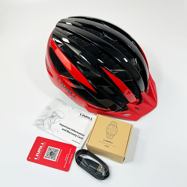 Kask rowerowy Livall MT1 NEO L 58-62 cm Czarny/Czerwony (LIV-T0MT1N-1343) - obraz 7