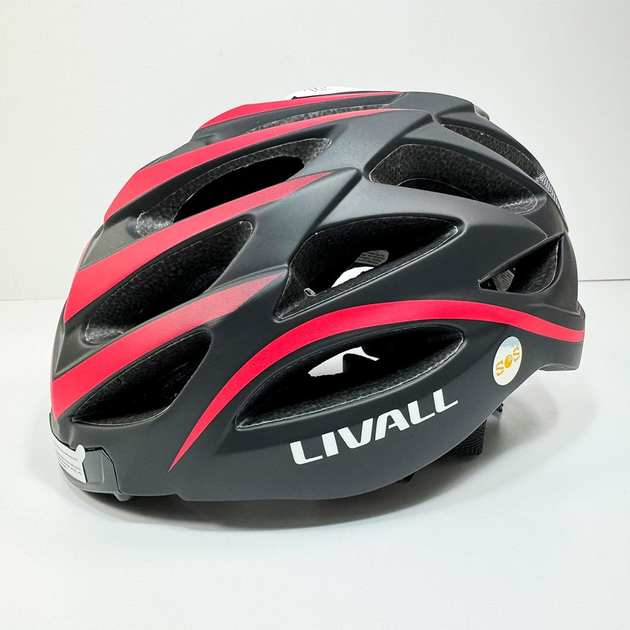Велосипедний шолом Livall BH62 NEO L 55-61 см Чорний/Червоний (LIV-TBH62N-1041) - зображення 2