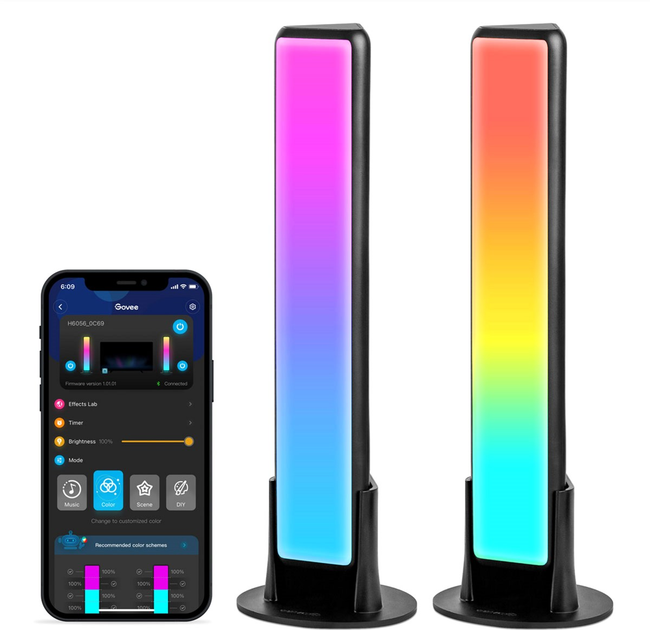 Набір адаптивного підсвічування Govee RGBICWW WiFi + Bluetooth Flow Plus Light Bars RGB Чорний (H60563D1) - зображення 2