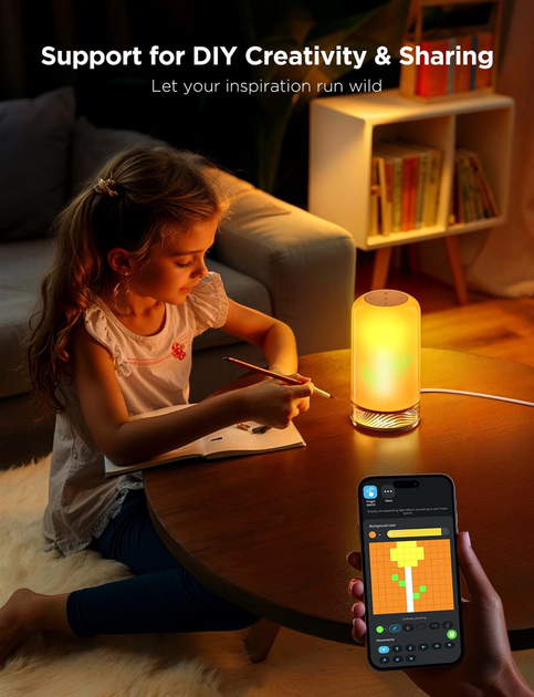 Lampka stołowa inteligentna Govee Table Lamp 2, RGBICWW, WI-FI/Bluetooth Biały (H60223D1) - obraz 8