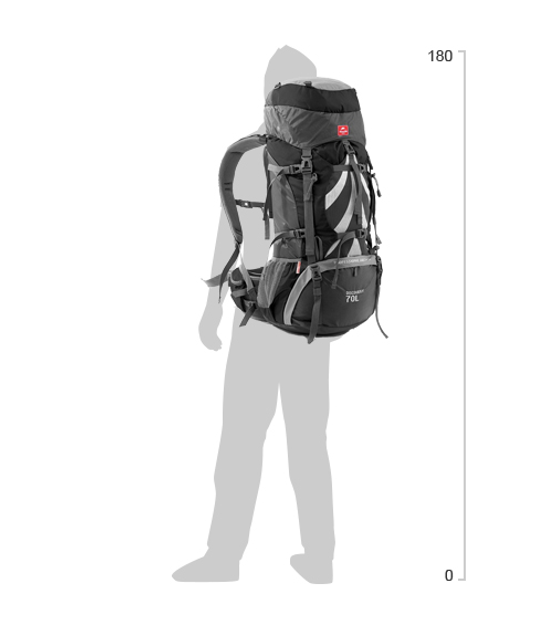 Рюкзак туристичний Naturehike NH70B070-B 70 л + 5 л Чорний (6975641887485) - зображення 3
