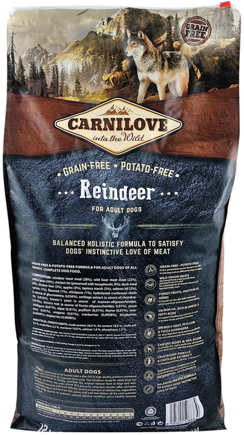 Сухий корм для дорослих собак всіх порід Carnilove Raindeer 12 кг (8595602508884) - зображення 2