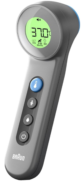 Безконтактний інфрачервоний термометр Braun чорний (BNT400) (4022167204004) - зображення 1
