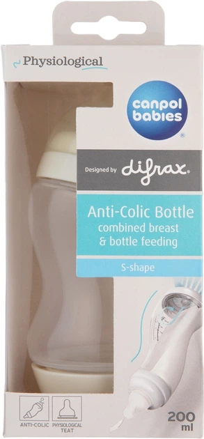 Butelka antykolkowa Canpol babies S-Shape z szeroką szyjką 200 ml (24/201) (5901691801950) - obraz 2