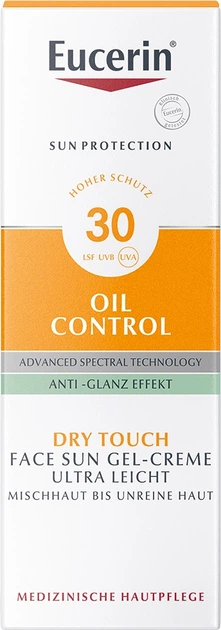 Krem przeciwsłoneczny do twarzy Eucerin Oil Control dla skóry tłustej i skłonnej do trądziku SPF30 50 ml (4005800119538) - obraz 3