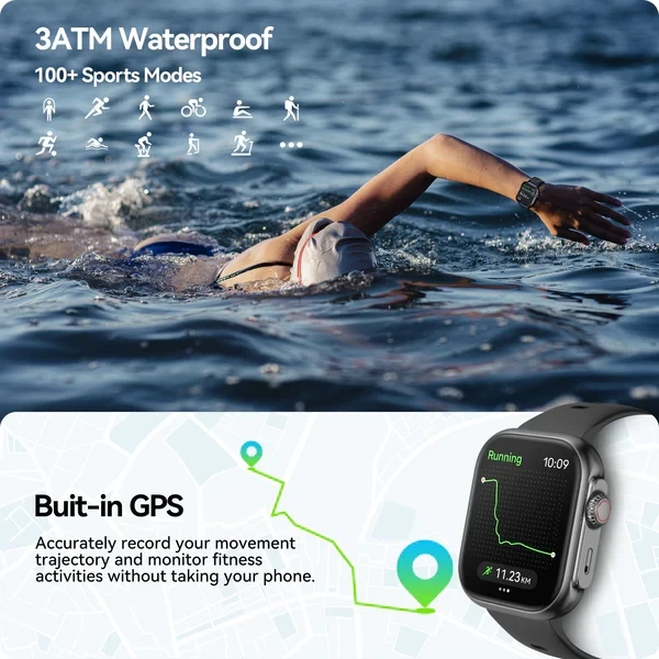Смарт-часы Anyloop Smart Watch S6G с GPS, 1.85" AMOLED экраном, 100+ спортивными режимами и водозащитой - изображение 6