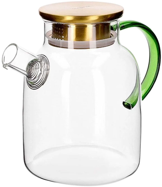 Dzbanek Homla Kubbe szklany ze złotym wieczkiem 1.8 l (5904183802916) - obraz 1