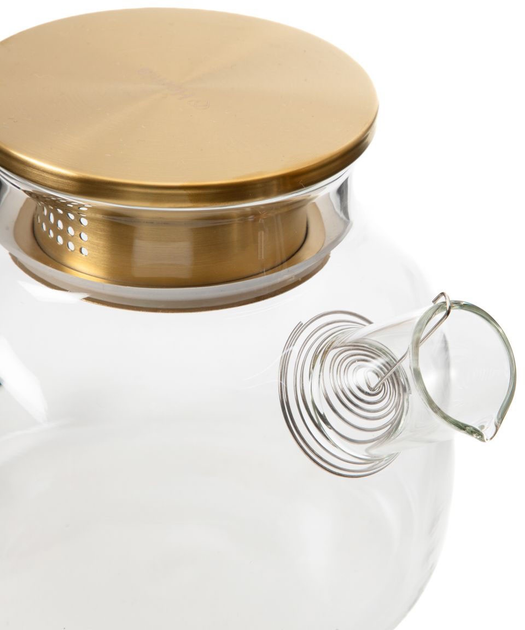 Dzbanek Homla Kubbe szklany ze złotym wieczkiem 1 l (5904183888842) - obraz 4