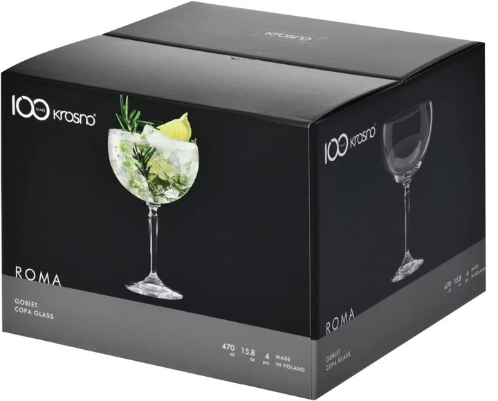 Набір келихів для води Krosno Roma 470 мл х 4 шт (5900345927831) - зображення 4