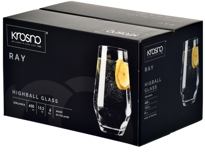 Набір склянок Krosno Ray високі 6 шт x 450 мл (5900345901572) - зображення 3