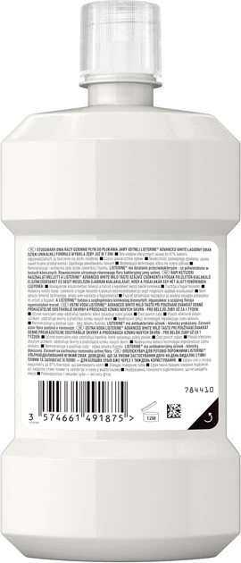 Ополіскувач для ротової порожнини Listerine Advanced White 500 мл (3574661491875) - зображення 3