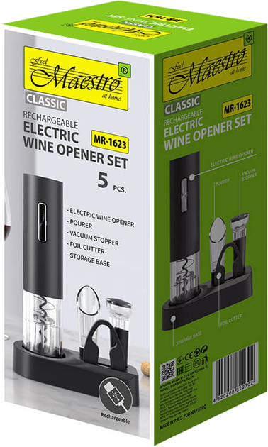 Набір аксесуарів для вина Maestro Classic MR-1623 5 предметів (4820268322302) - зображення 2