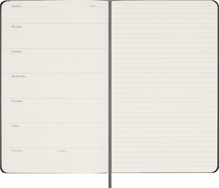 Dziennik tygodniowy Moleskine z miejscem na datę 13 x 21 cm 144 strony czarny (8056598857122) - obraz 9