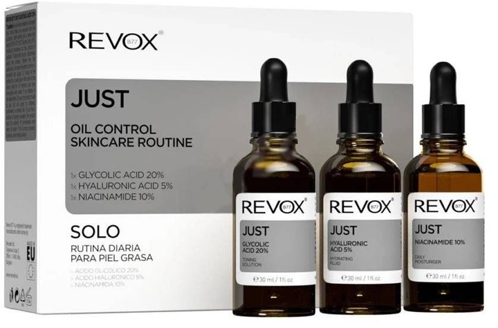 Zestaw do pielęgnacji twarzy Revox B77 Just Serum do twarzy dla skóry tłustej 3 x 30 ml (5060565104389) - obraz 1